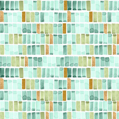 Peony Blossoms Swatches White/Teal