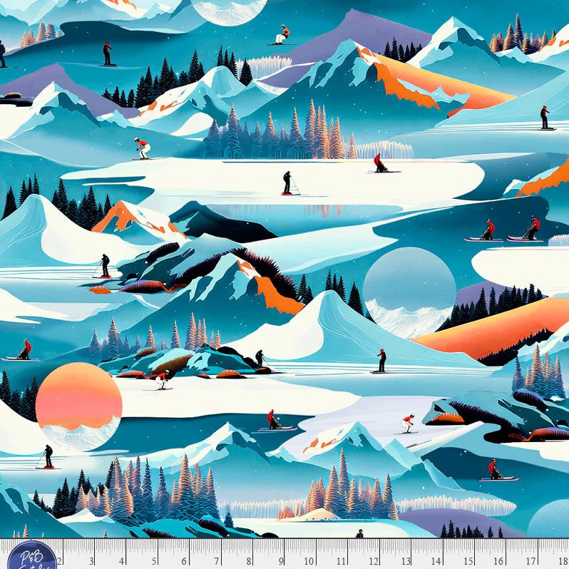 Timeless Trails Ski Slope Scenic TTRA 06005 MU Fabrics P&B Textiles