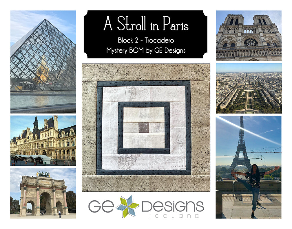A Stroll In Paris - BLOCK 2 Mystery BOM - pattern with video Pattern GE Designs   