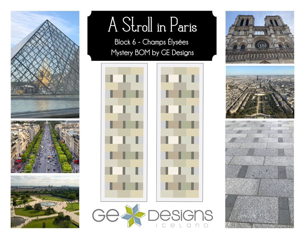 A Stroll In Paris - BLOCK 6 Mystery BOM - pattern with video Pattern GE Designs   