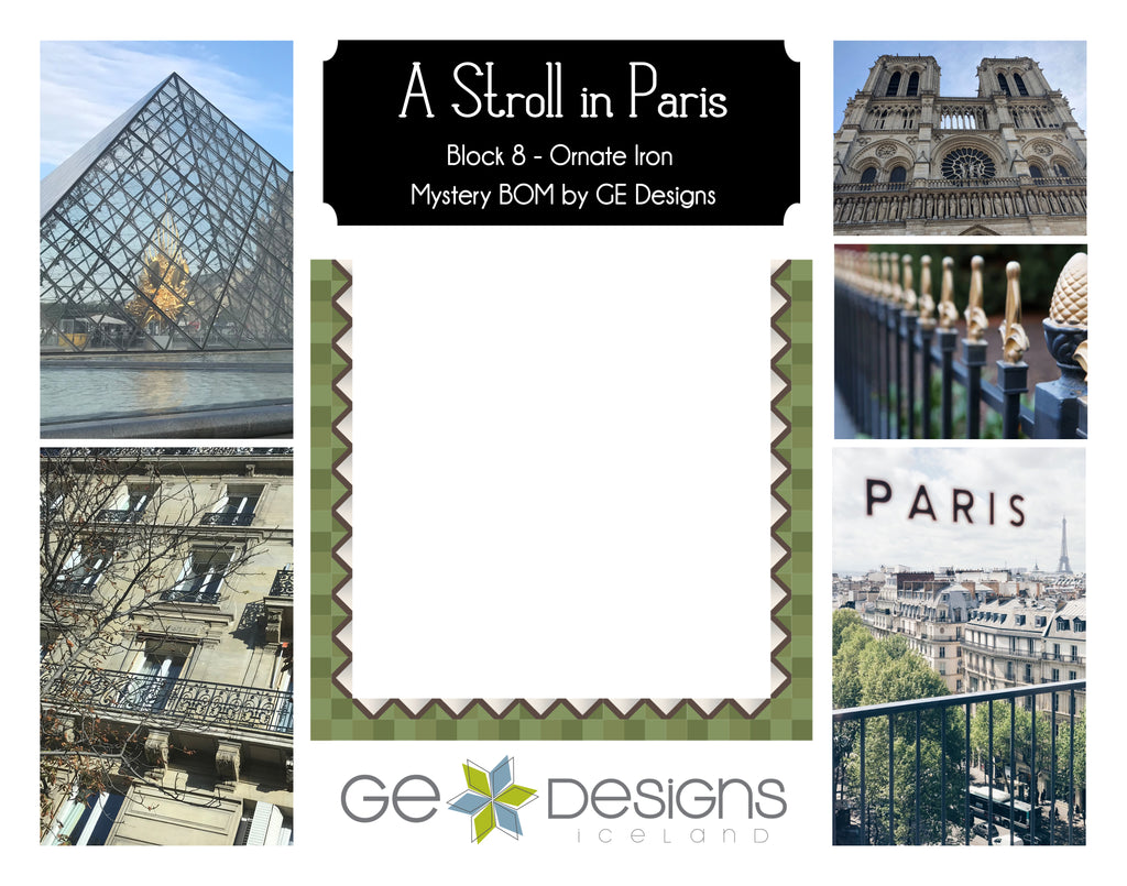 A Stroll In Paris - BLOCK 8 Mystery BOM - pattern with video Pattern GE Designs   