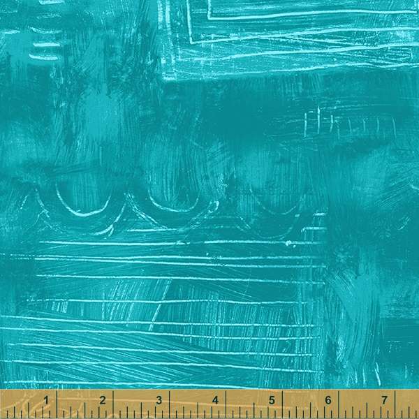 Colorwash Scribble Teal 53120-4 Fabrics Windham Fabrics   