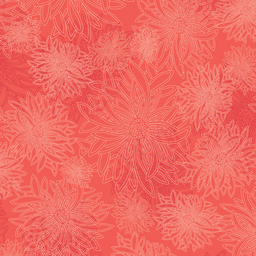 Floral Elements Coral 534 Fabrics Art Gallery   