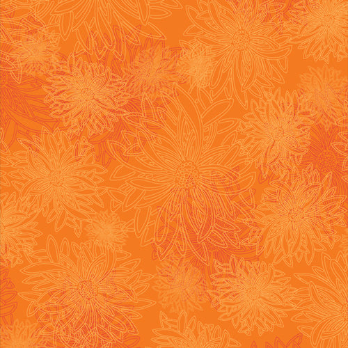 Floral Elements Orangine 545 Fabrics Art Gallery   