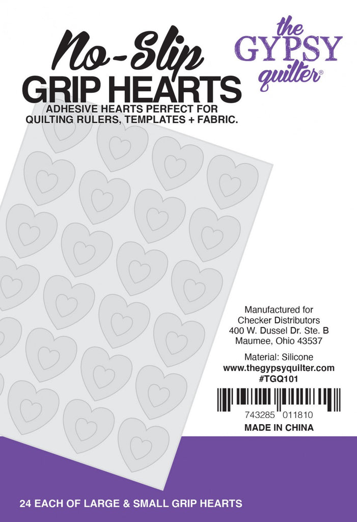 Gypsy Quilter Stuck on You Grip Hearts TGQ101 Tool Checker   