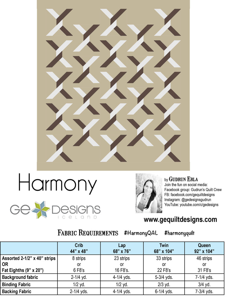 Harmony - PDF Strip Pattern 222 Pattern GE Designs   