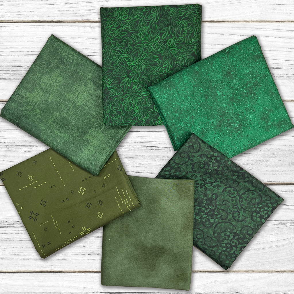 Mystery Basic Green Stash Builder Bundle Fabrics GE Designs   