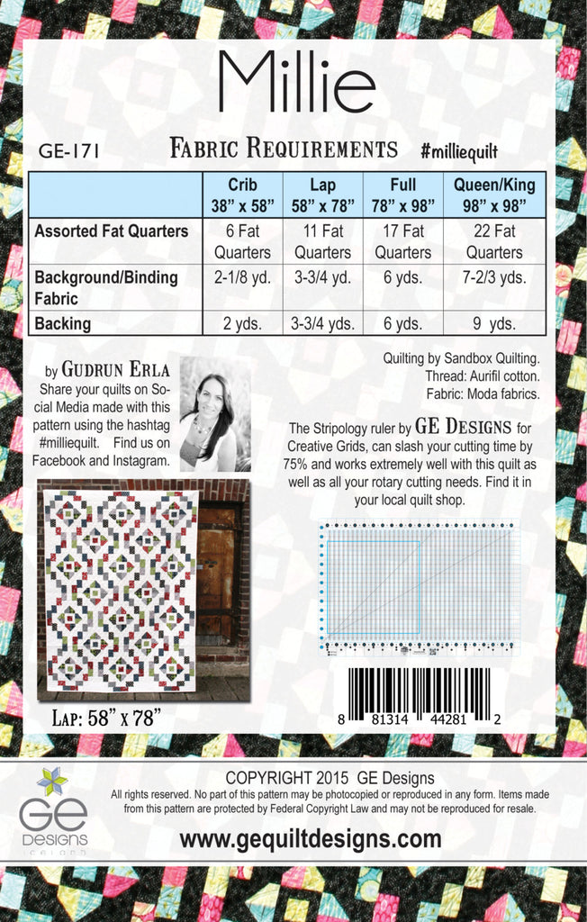 Millie Fat Quarter Pattern 171 Pattern GE Designs   