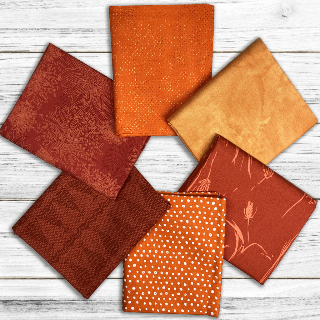 Mystery Basic Orange Stash Builder Bundle Fabrics GE Designs   