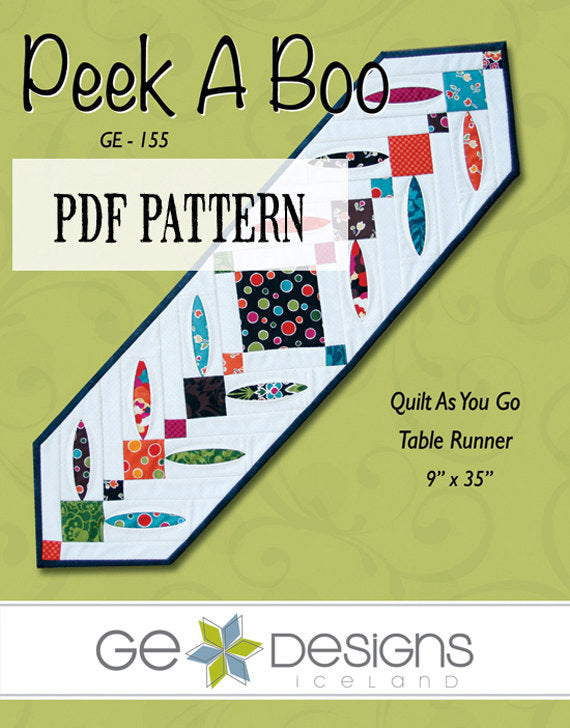 Peek A Boo Table Runner Pattern PDF 155 Pattern GE Designs   