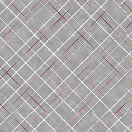 Diagonal Plaid Grey Holiday Lane 9625-90 T-134 Fabrics Henry Glass   