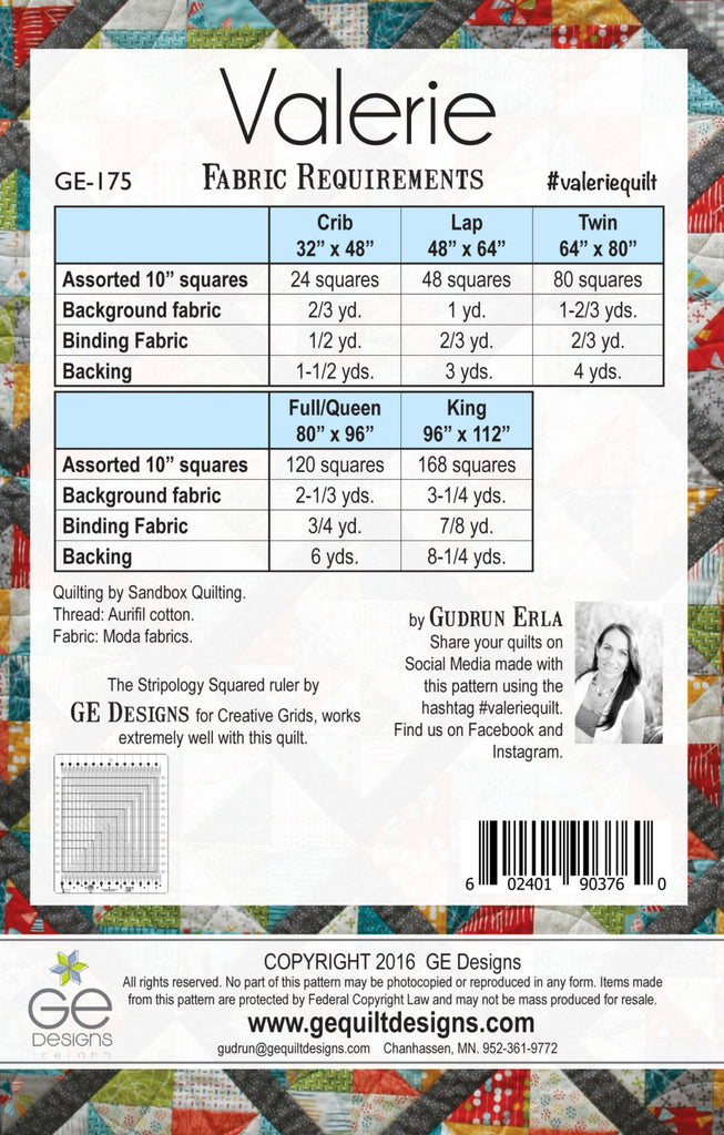 Valerie 10" square Pattern PDF Pattern GE Designs   