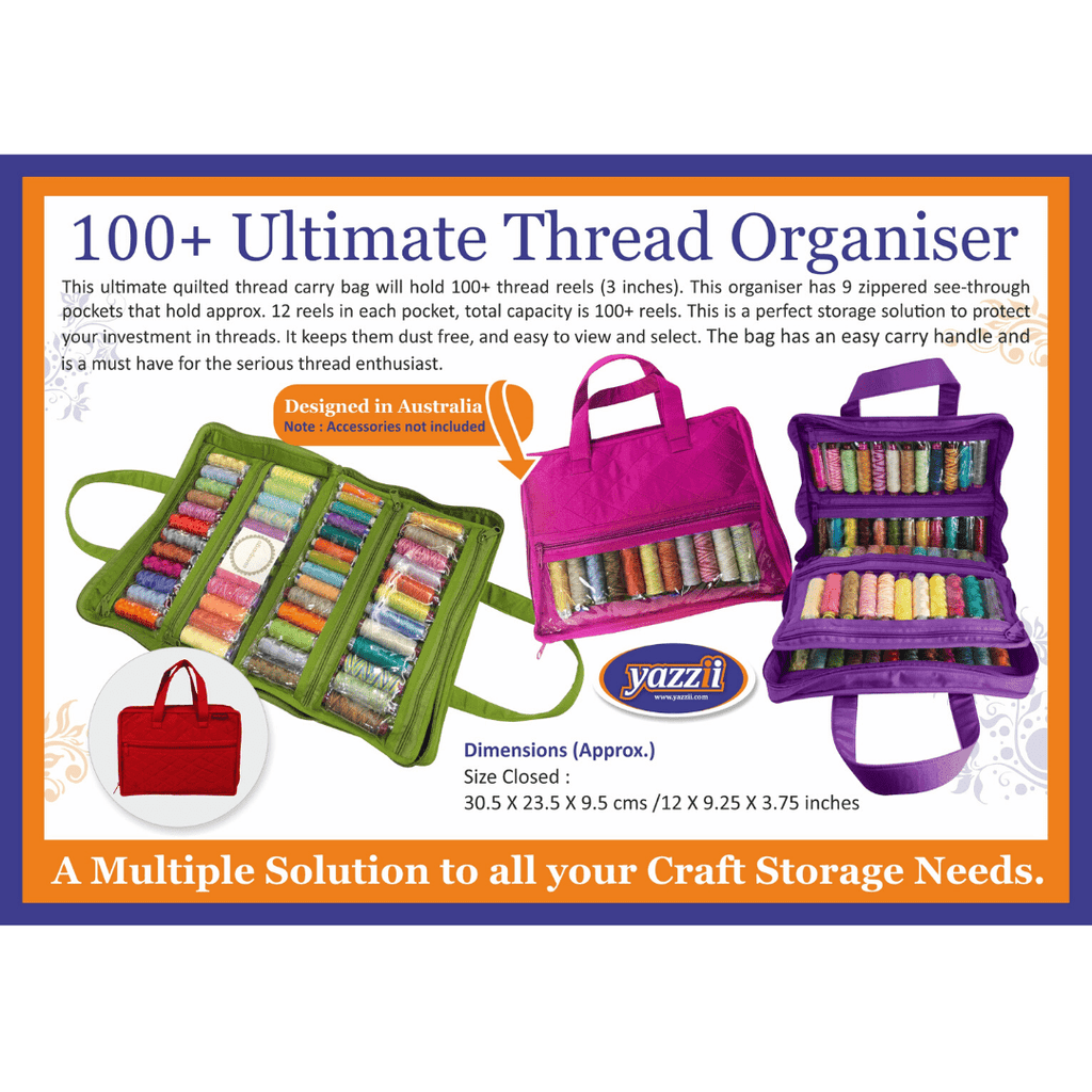 Yazzii Ultimate Thread Organizer 100 Red CA635R Storage & Bags Yazzii   