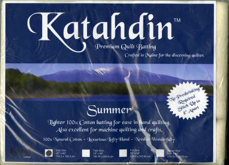 Katahdin Premium 100% Cotton Batting - Summer - 45in x 60in 390B-WHT Tool Checker   