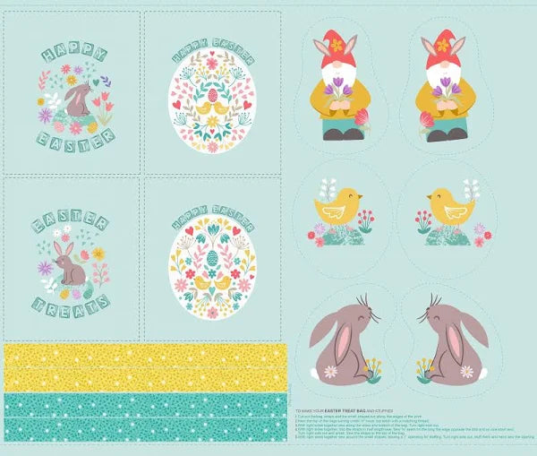 Springs Treats Easter Bags Panel A587 Fabrics Lewis & Irene   